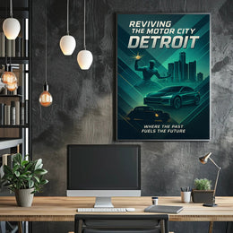 Detroit's Automotive Legacy Revival Urban or Cityscape Poster PosterGoat