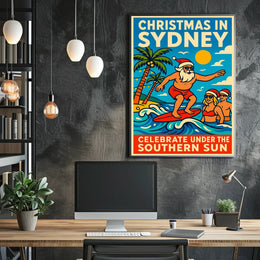 Coastal Christmas Sydney Harbour Yuletide Dream Decor Lovers Wanderlust Iconic Wall Poster