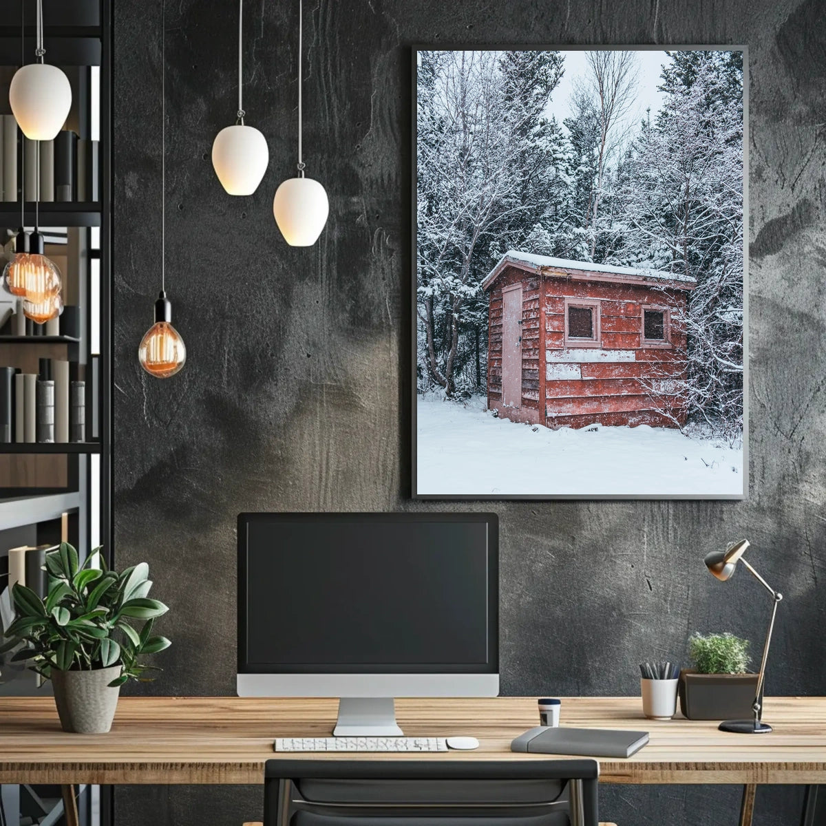 Winter Cabin In The Woods Poster