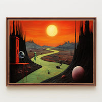 Surreal Alien Landscape Poster in Futuristic Sci-Fi Category