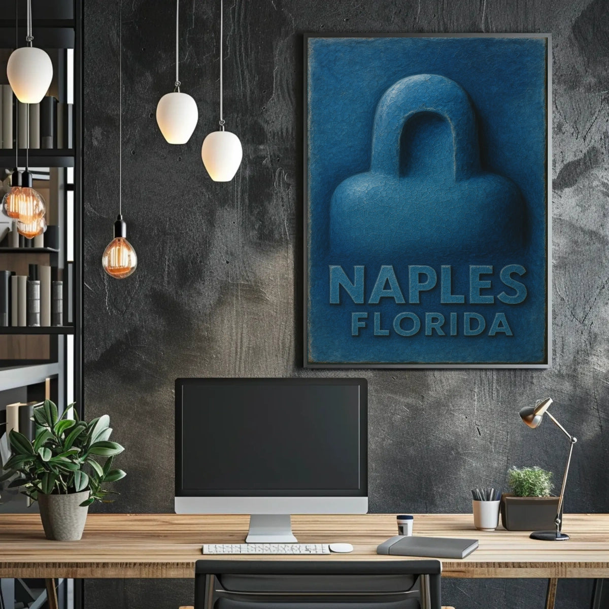 Naples Florida Artistic Poster Sunset Coast Wall Art