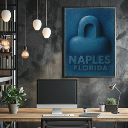 Naples Florida Artistic Poster Sunset Coast Wall Art