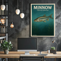 Minnow Illustration in Vintage Educational or Infographic Poster PosterGoat