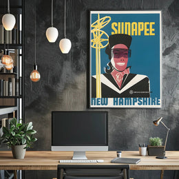 Vintage Sunapee Skiing Travel Poster PosterGoat