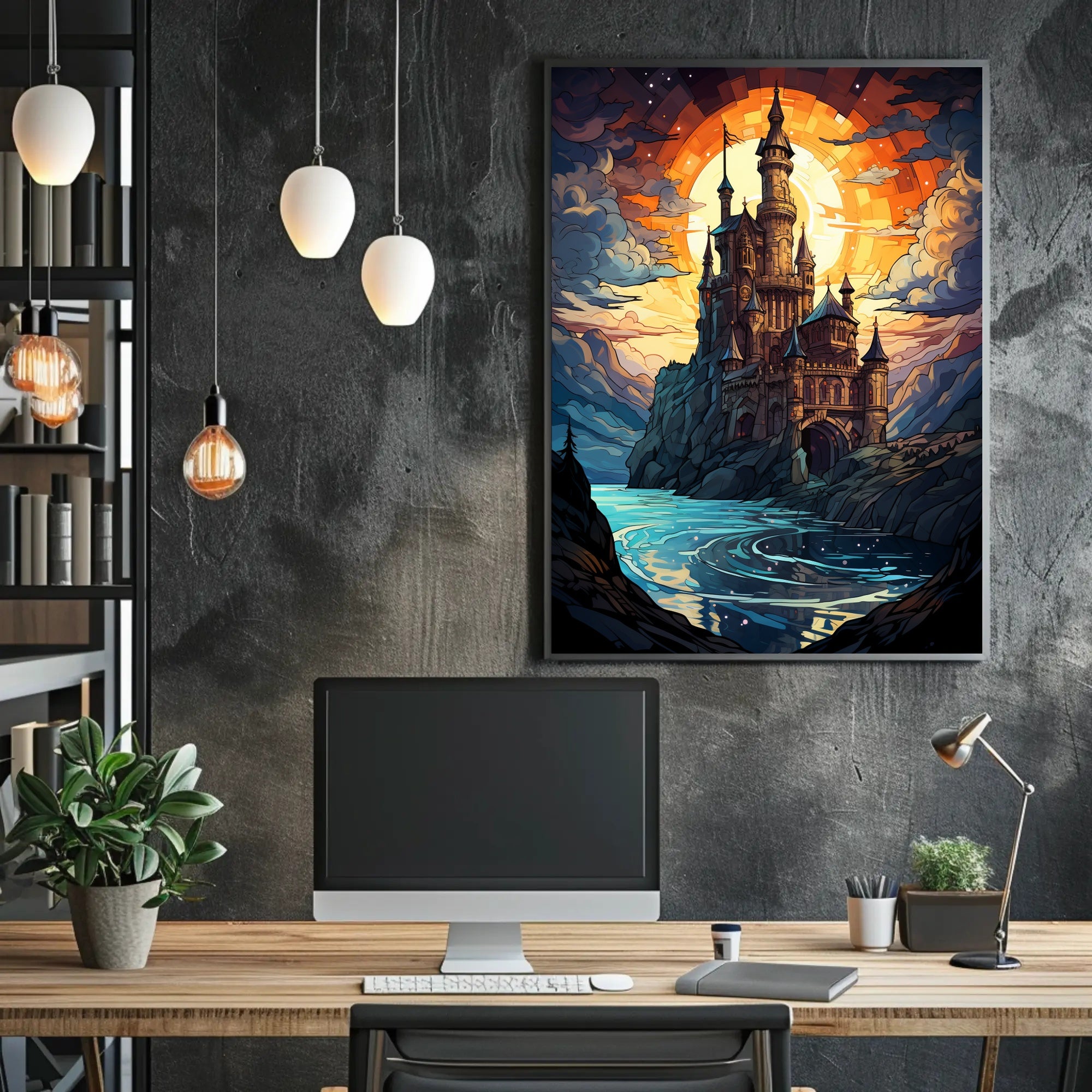 Enchanted Castle At Sunset Poster