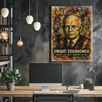 Eisenhower Abstract Portrait: Bold Presidential Art Print