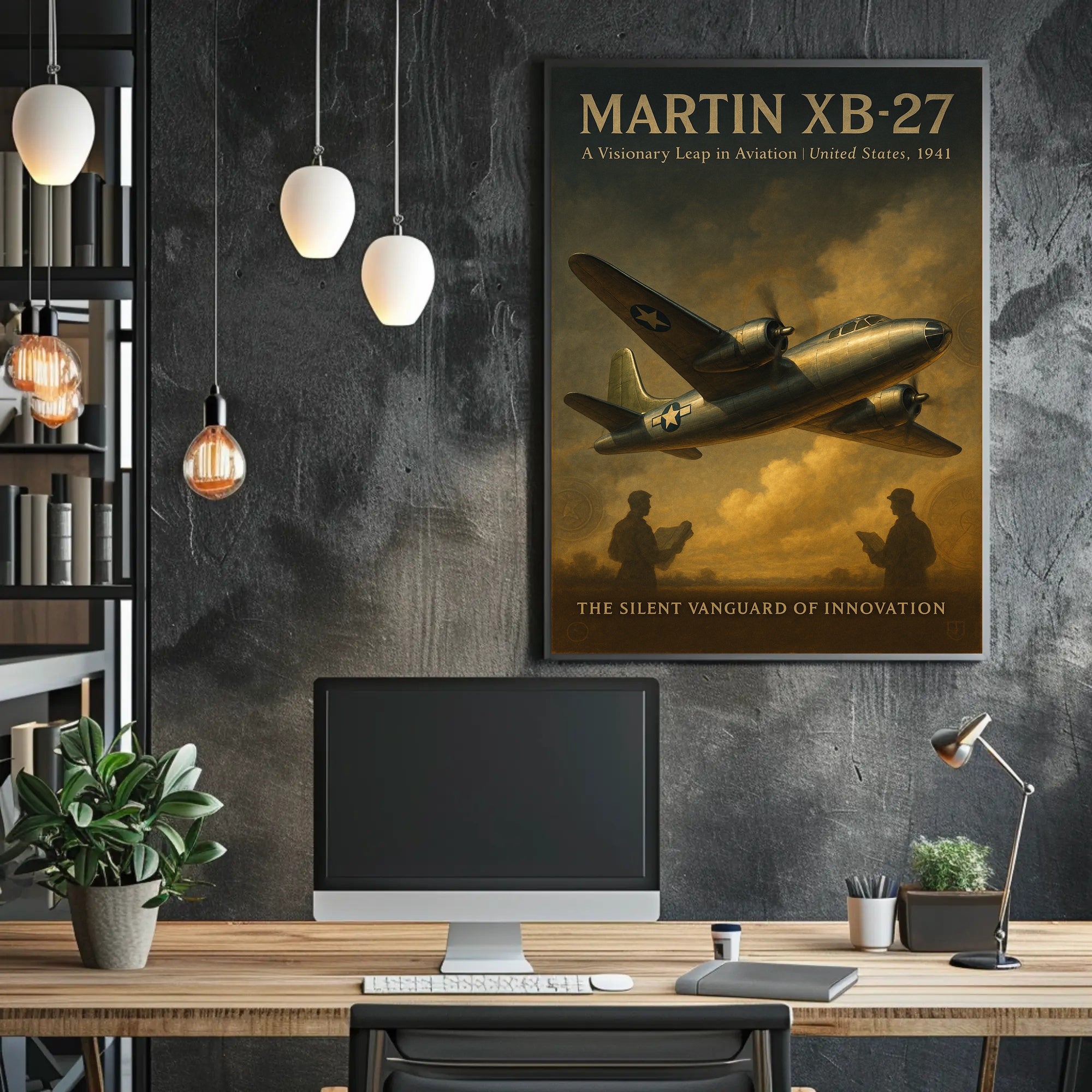 Martin XB 27 Aviation Poster Vintage Aircraft Print