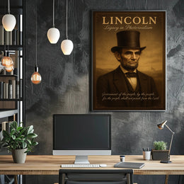 Abraham Lincoln Legacy in Photorealism Poster PosterGoat