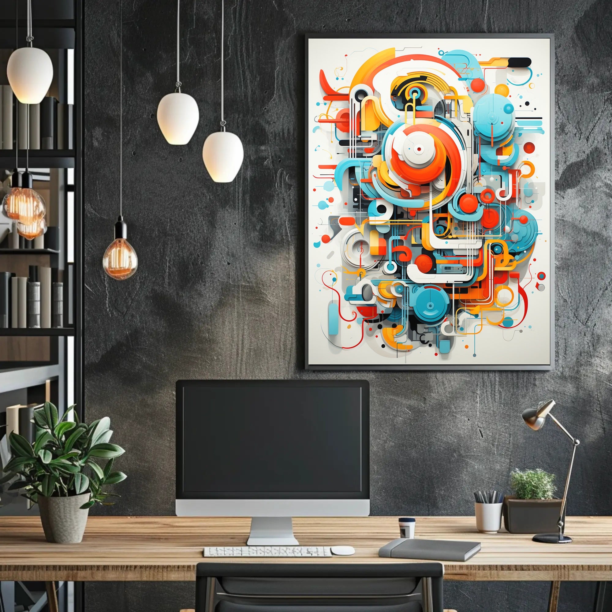 Futuristic Geometric Design Abstract, Artistic, or Pop Culture Poster