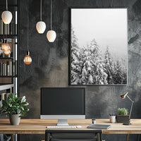 Serene Winter Landscape with Snow-Covered Pines National Park Poster