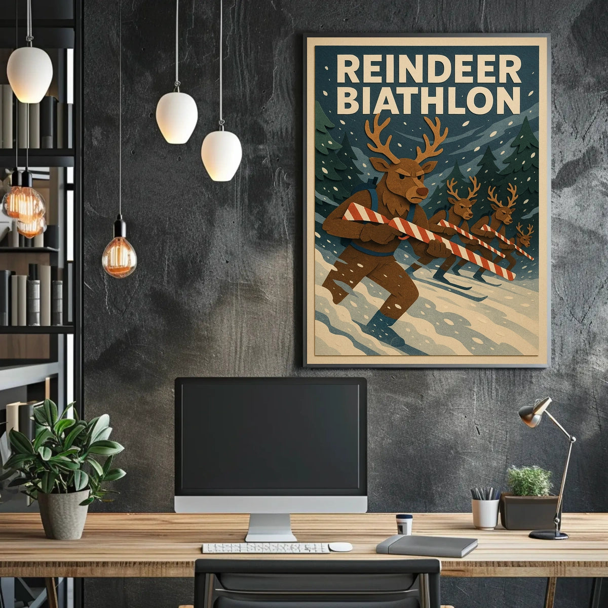 Reindeer Biathlon Poster