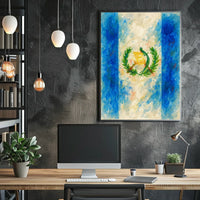 Watercolor Representation of the Guatemalan Flag Poster