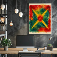 Vibrant Abstract Starburst Poster