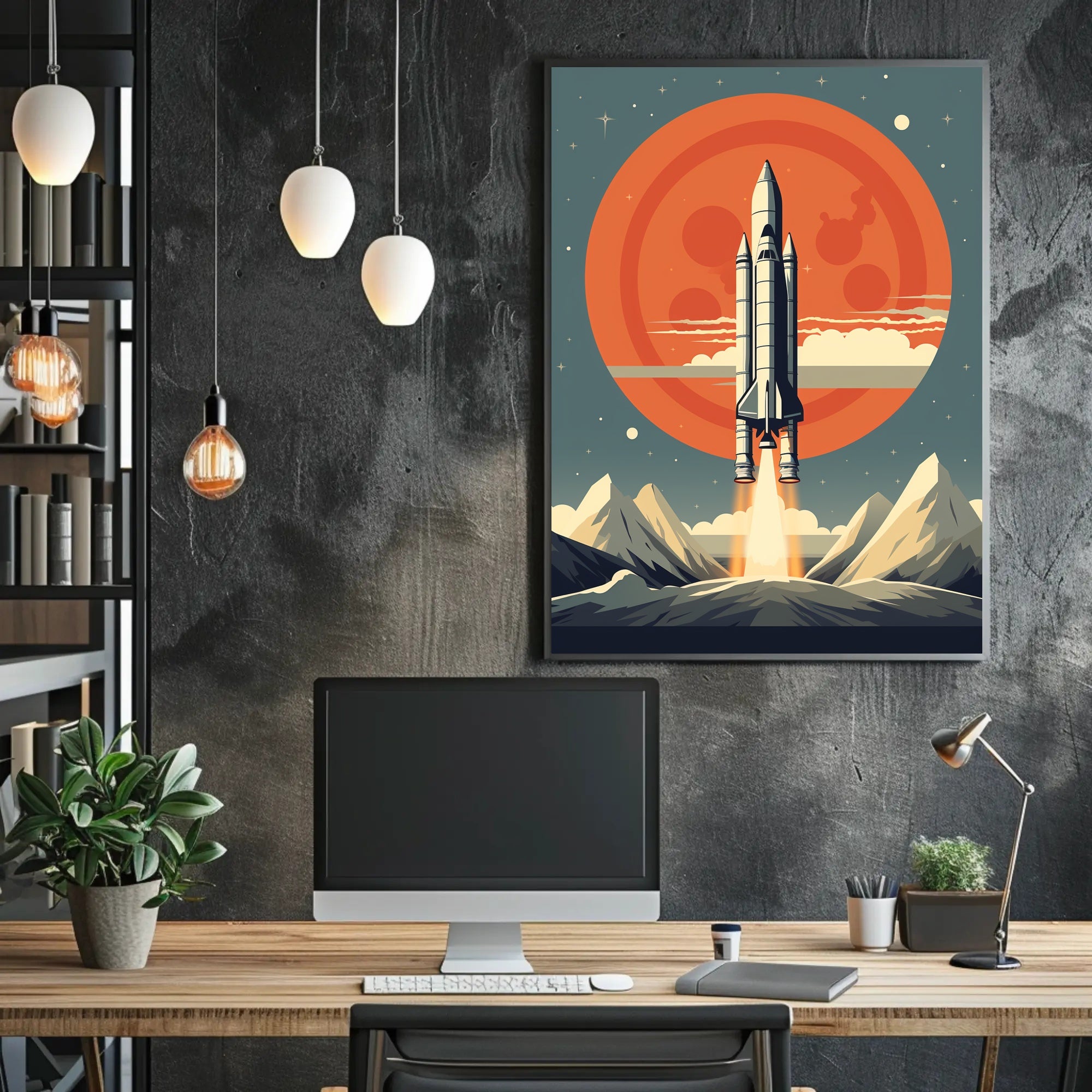 Rocket Launch Into The Cosmos Poster