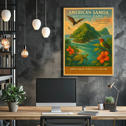 American Samoa National Park Vintage Travel Art Poster