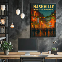 Nashville Music City Mistletoe Poster