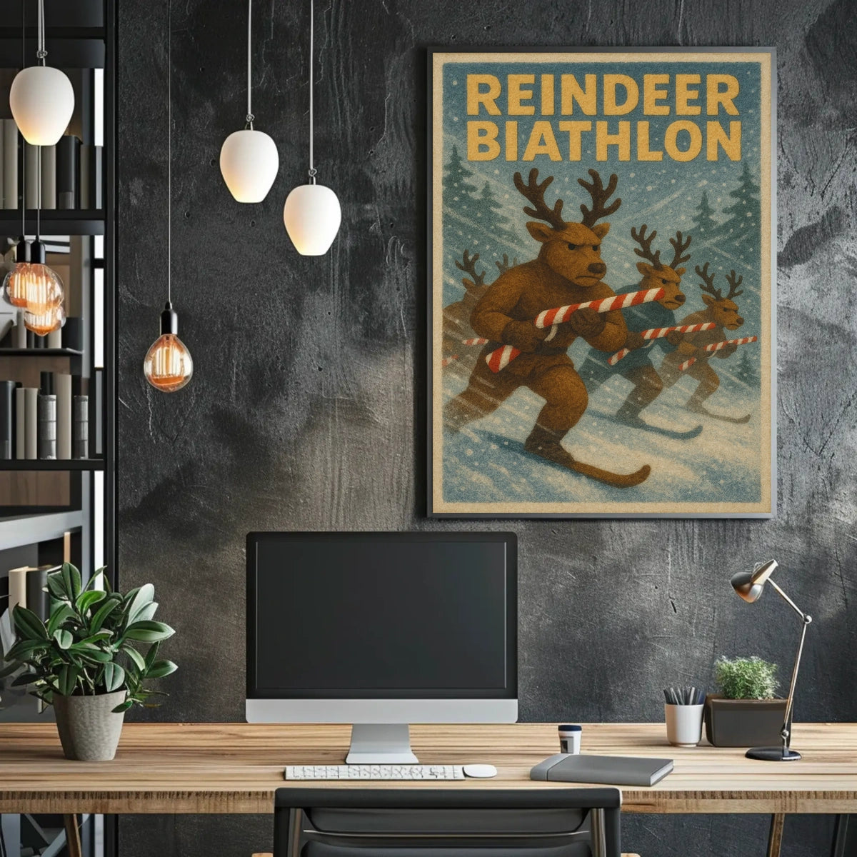 Reindeer Biathlon Poster