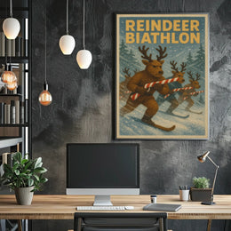 Reindeer Biathlon Poster