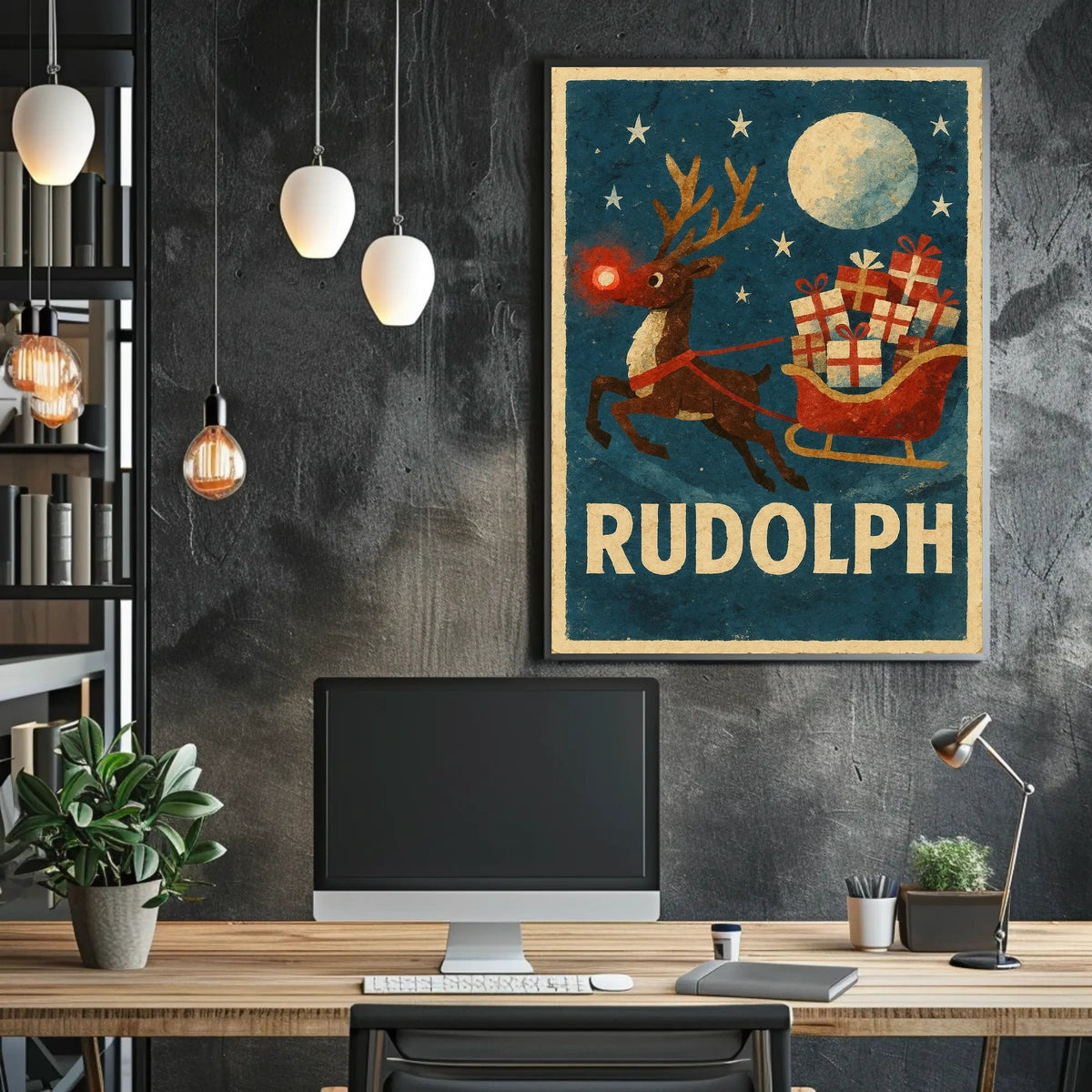Rudolph Reindeer Poster