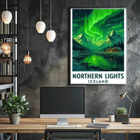 Northern Lights Over Iceland Travel Poster PosterGoat