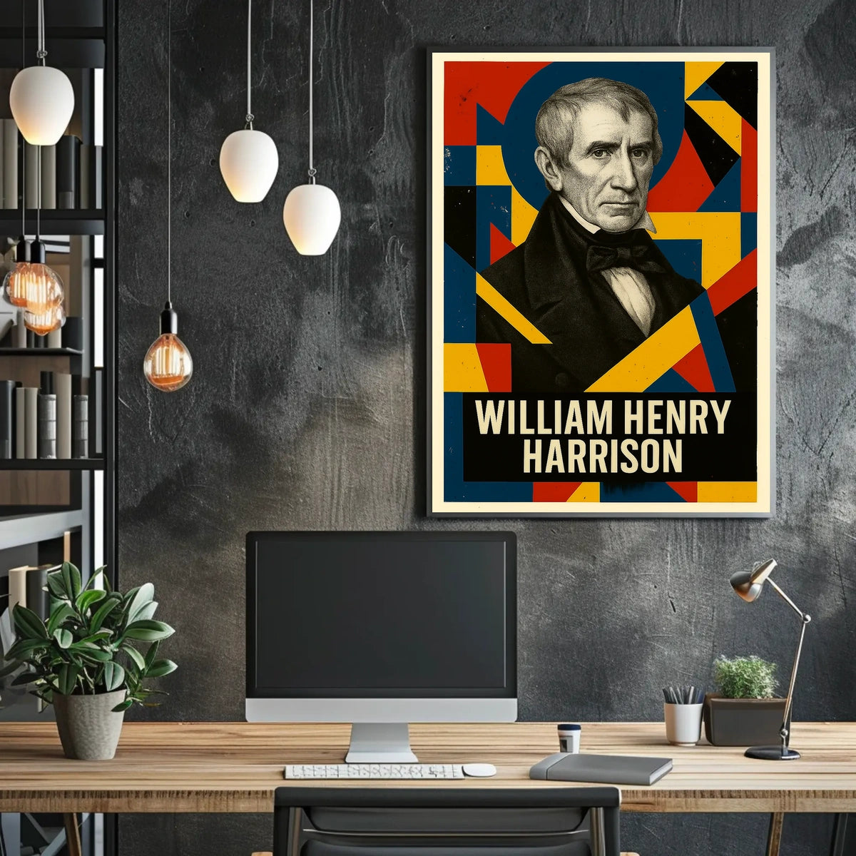 William Henry Harrison 9th President of the United States Abstract Pop Poster