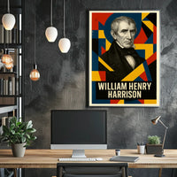 William Henry Harrison 9th President of the United States Abstract Pop Poster