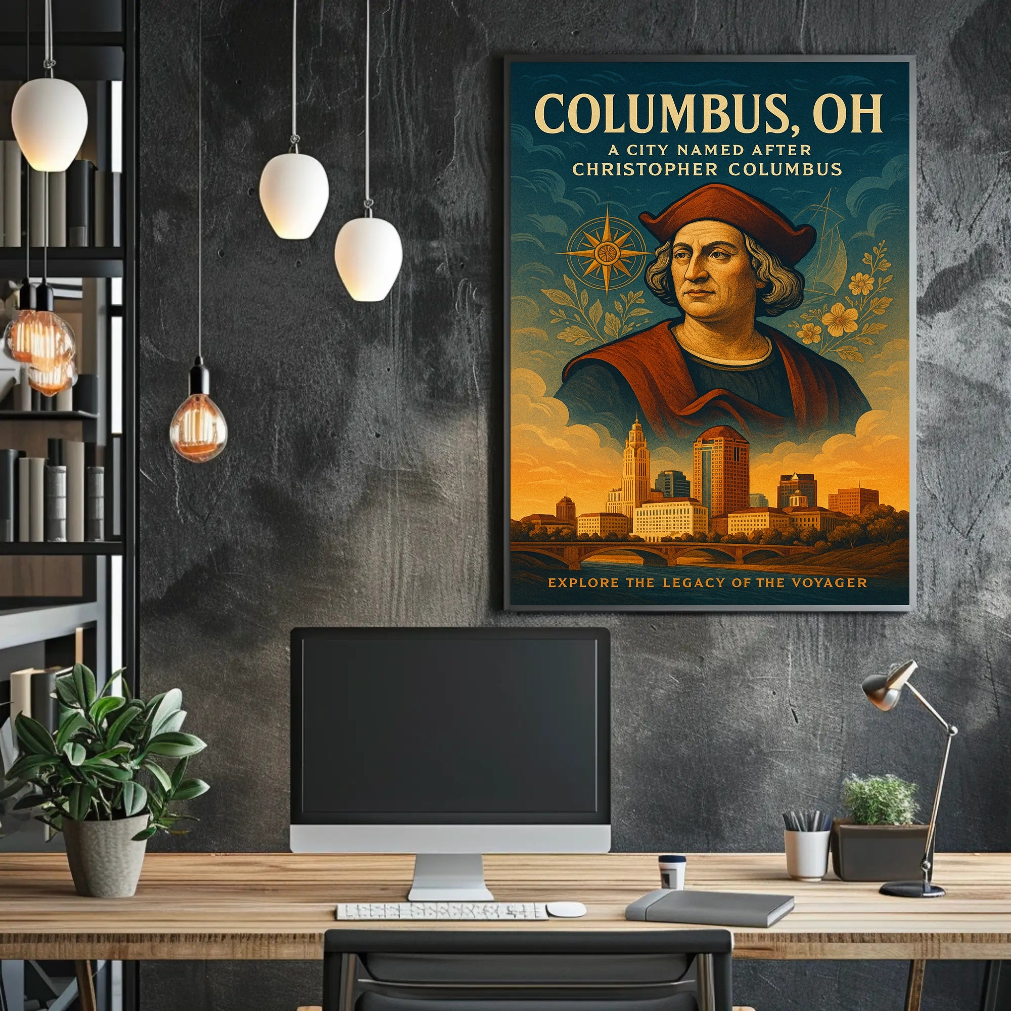 Columbus OH Tribute Poster Wall Art Print PosterGoat