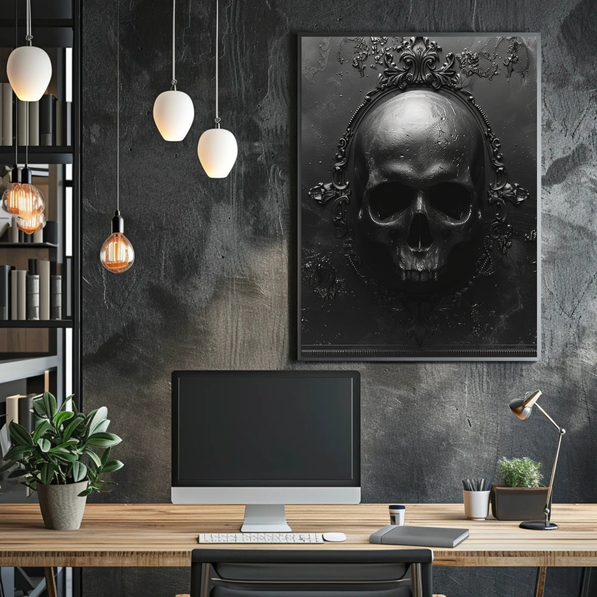 Gothic Skull Art Poster PosterGoat