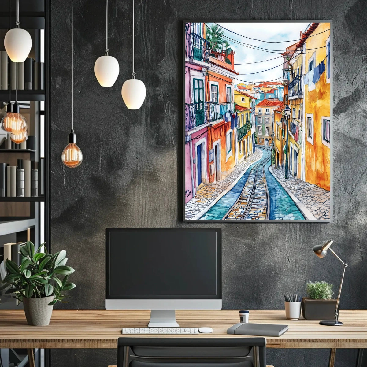 Portugal Lisbon Alfama Street View Cityscape Poster