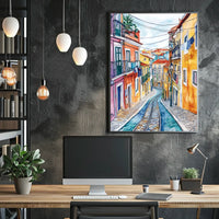 Portugal Lisbon Alfama Street View Cityscape Poster