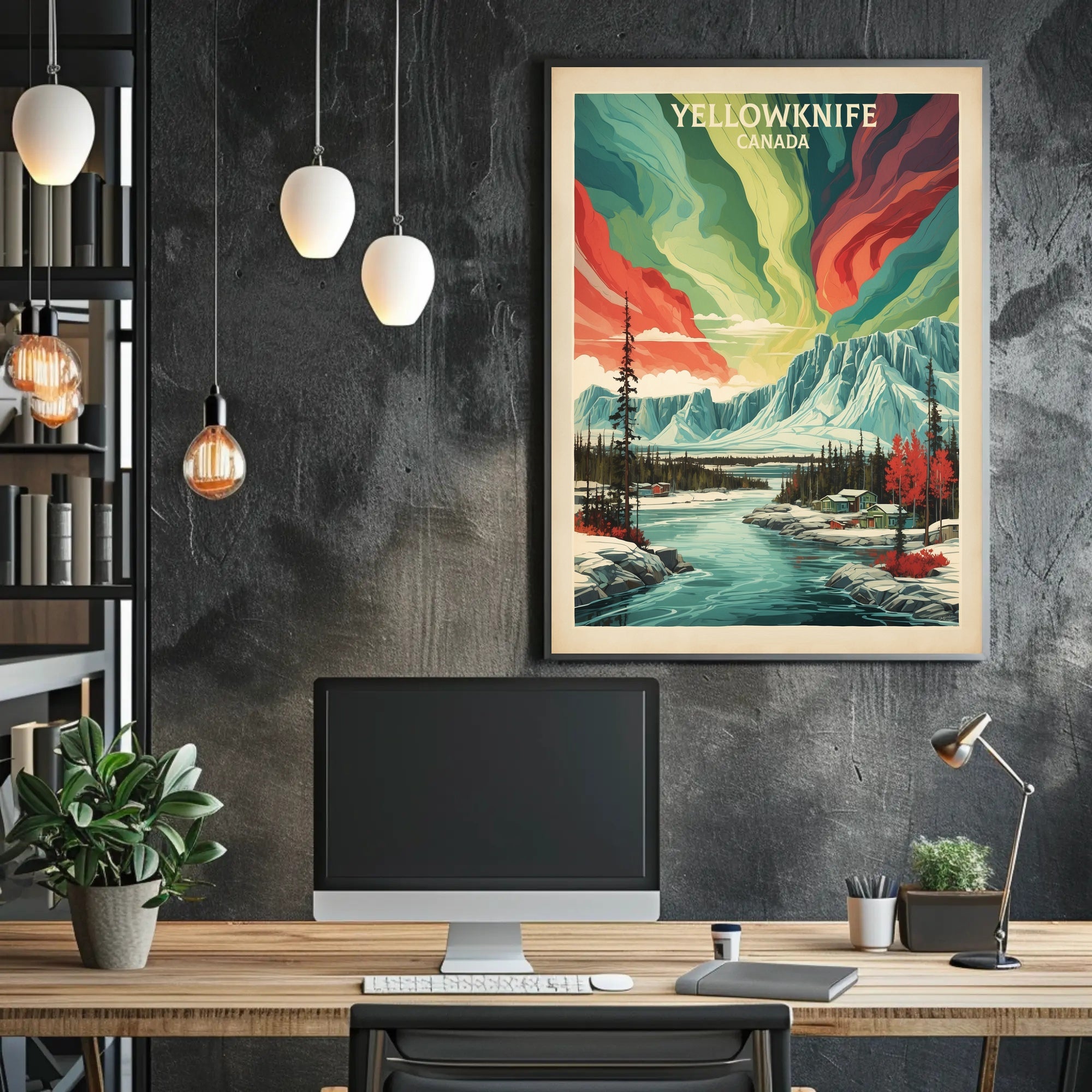Yellowknife Aurora Travel Poster