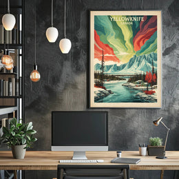 Yellowknife Aurora Travel Poster