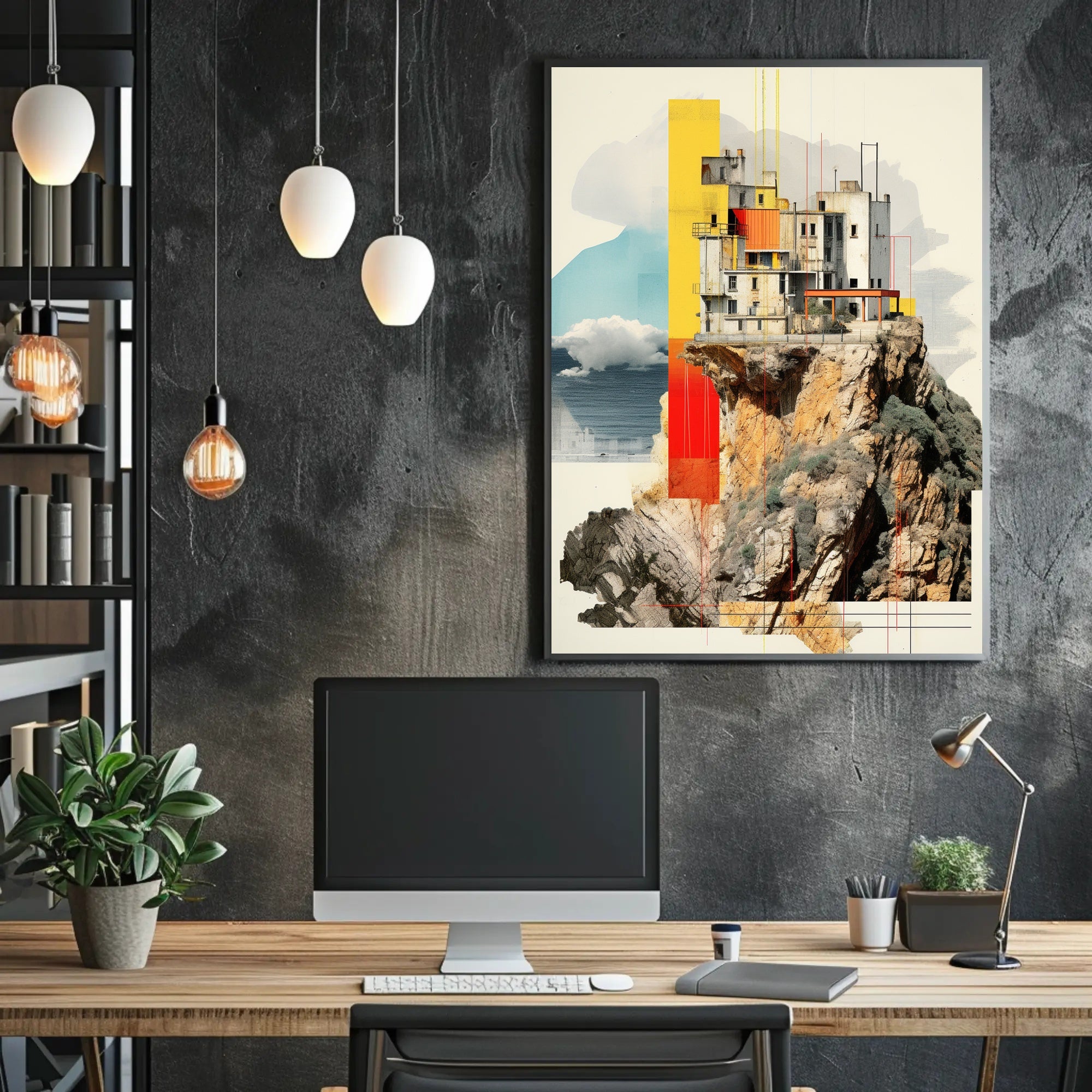 Cliffside Architecture Poster