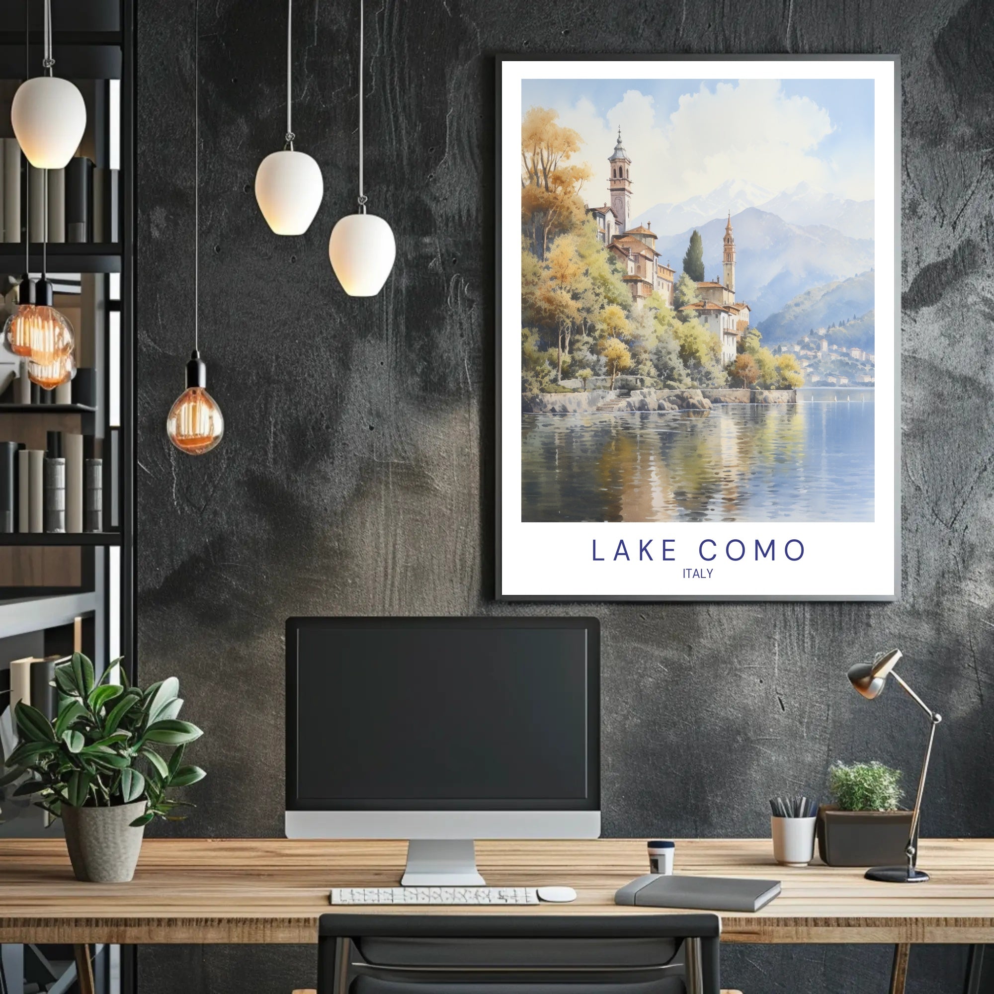 Tranquil Beauty of Lake Como Poster PosterGoat