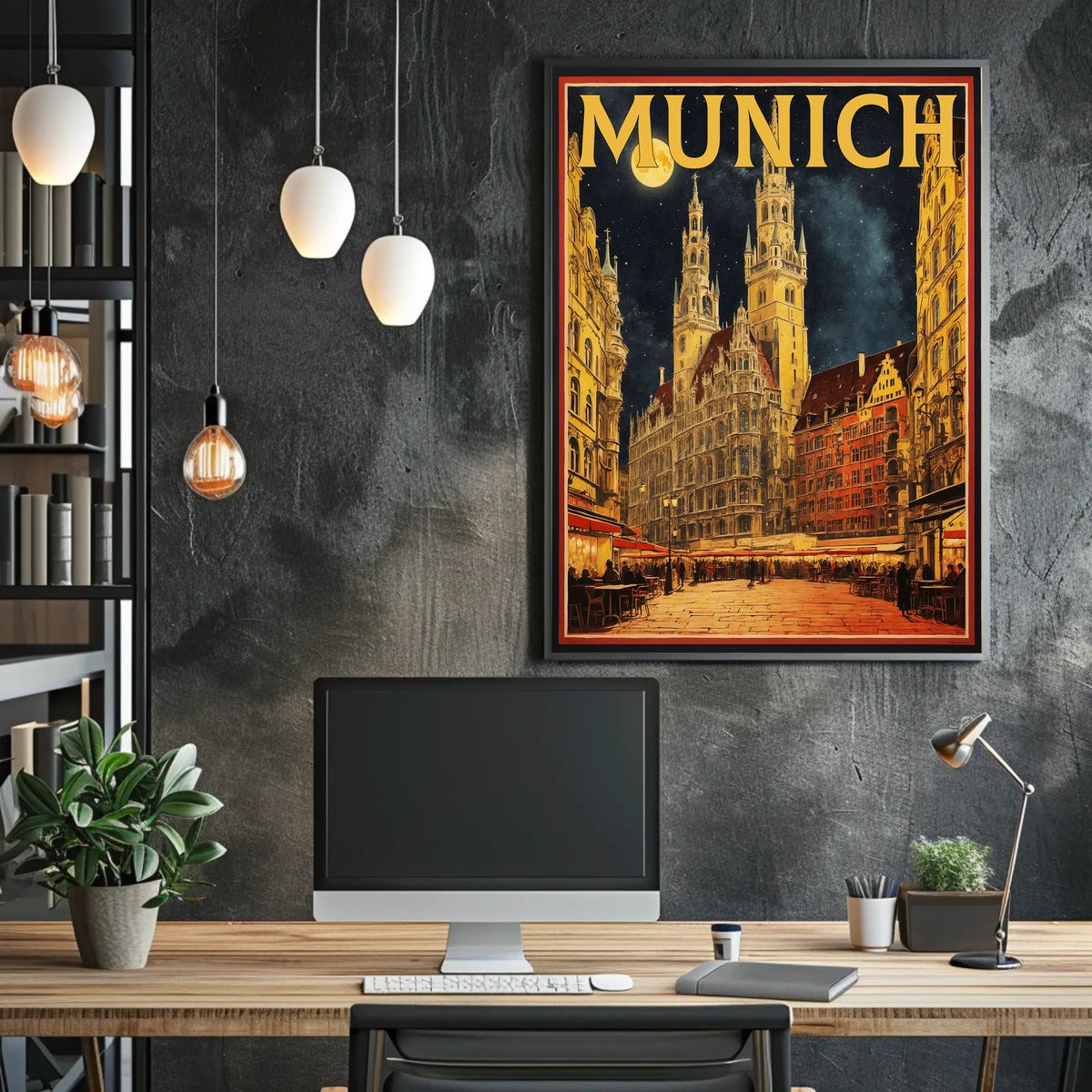 Munich Nightscape Poster