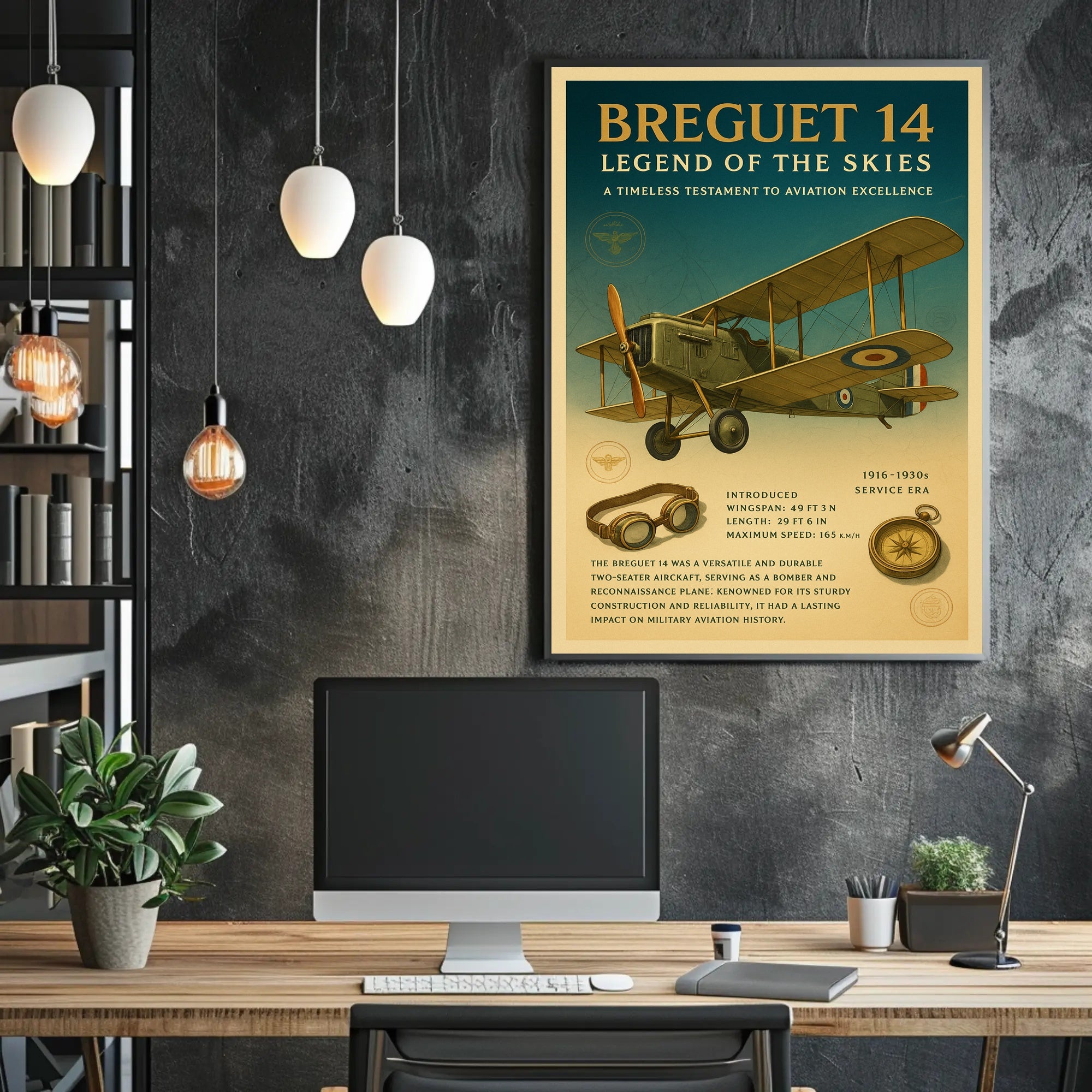 Legend of the Skies Breguet 14 Poster PosterGoat