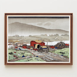 Serene Edo-Period Landscape Art Poster: Cultural or Heritage Poster