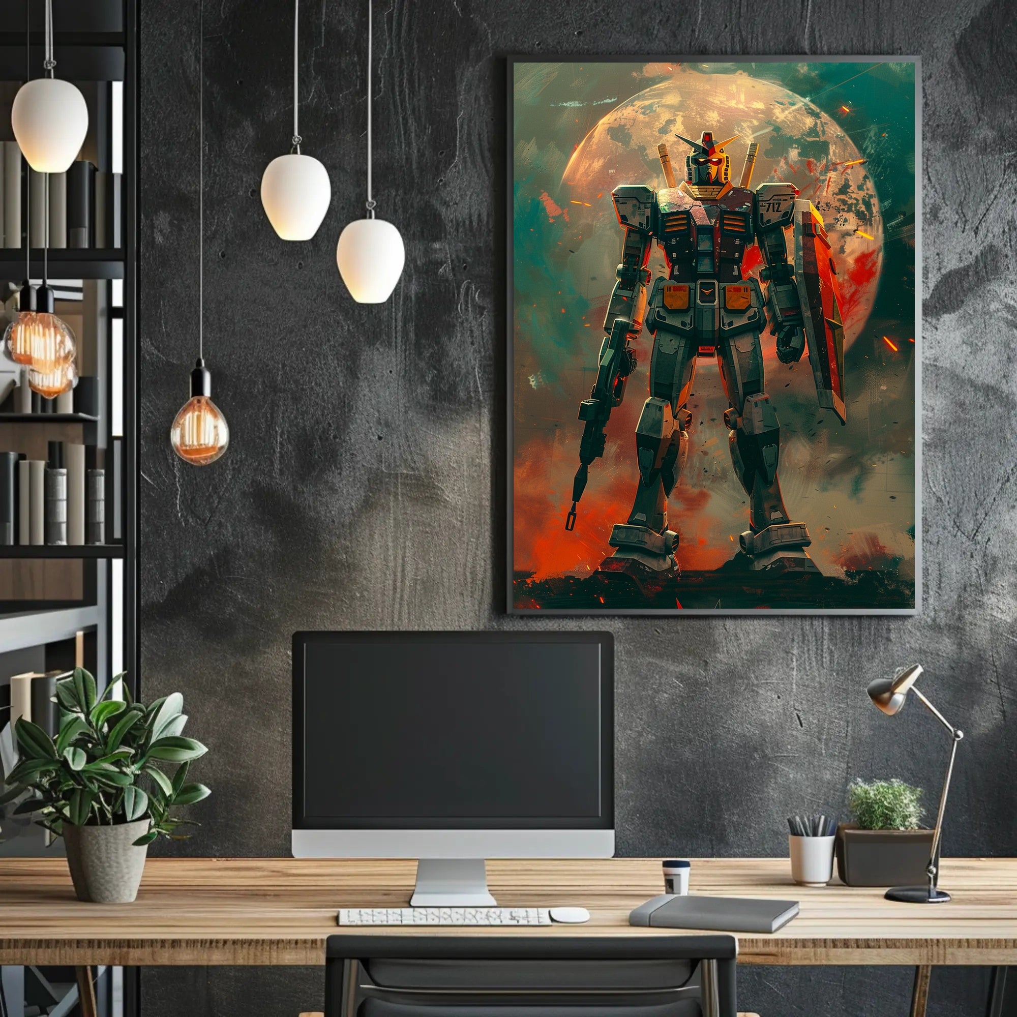 Galactic Mech Warrior Art Print Poster Decor PosterGoat