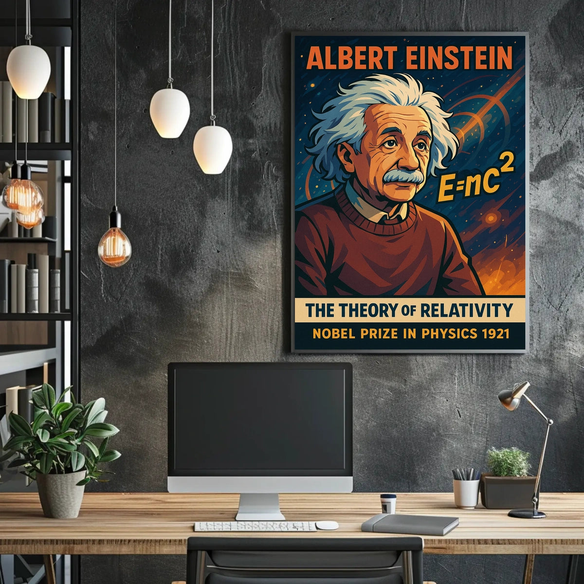 Einstein Relativity Scenic Wanderlust Poster