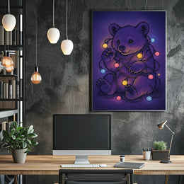 Bear With Festive Lights Poster