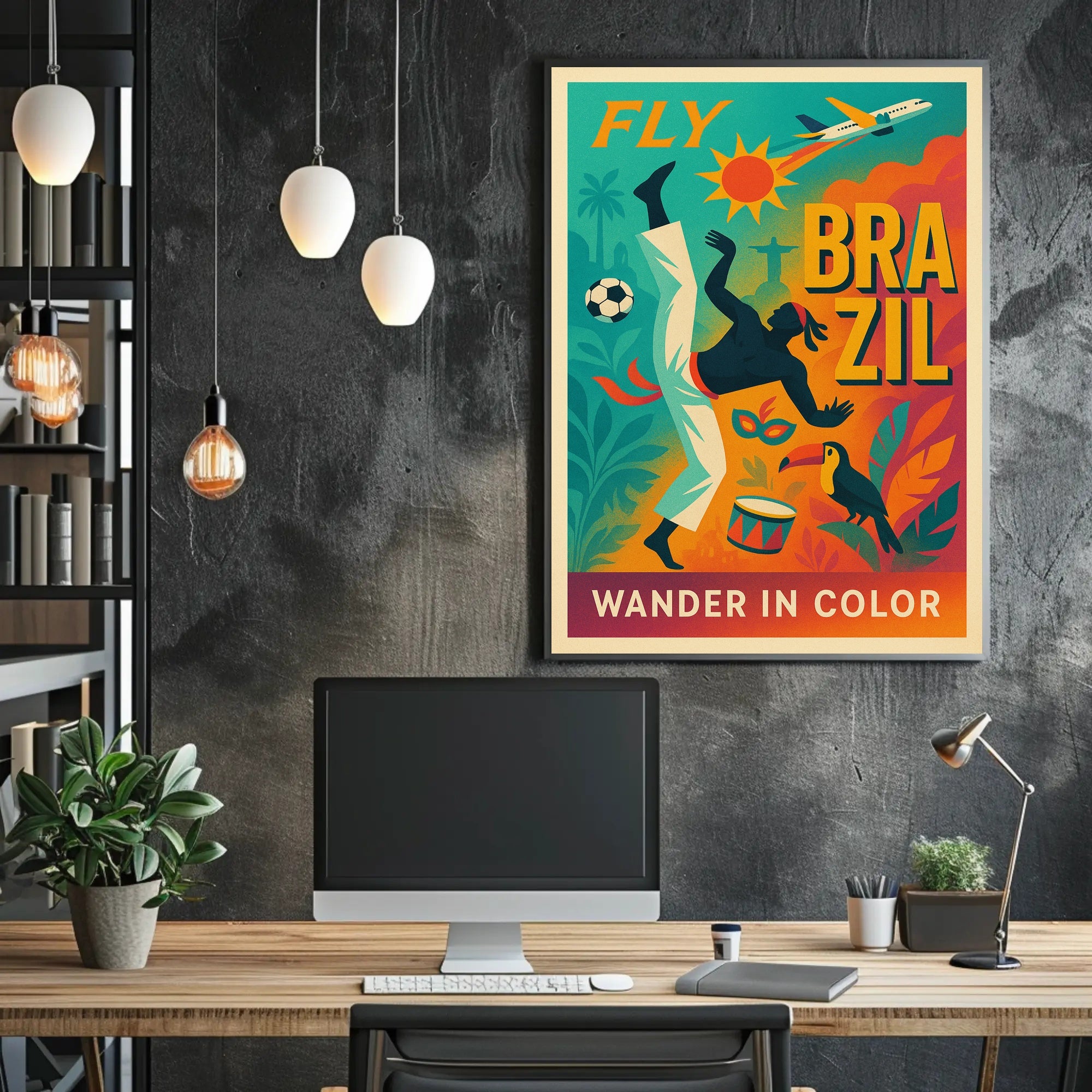 Fly To Brazil Wander In Color Poster