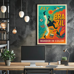 Fly To Brazil Wander In Color Poster