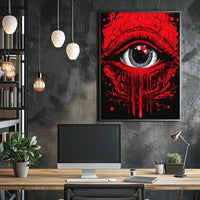 Surreal Eye and Abstract Forms Art Poster