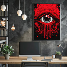 Surreal Eye and Abstract Forms Art Poster