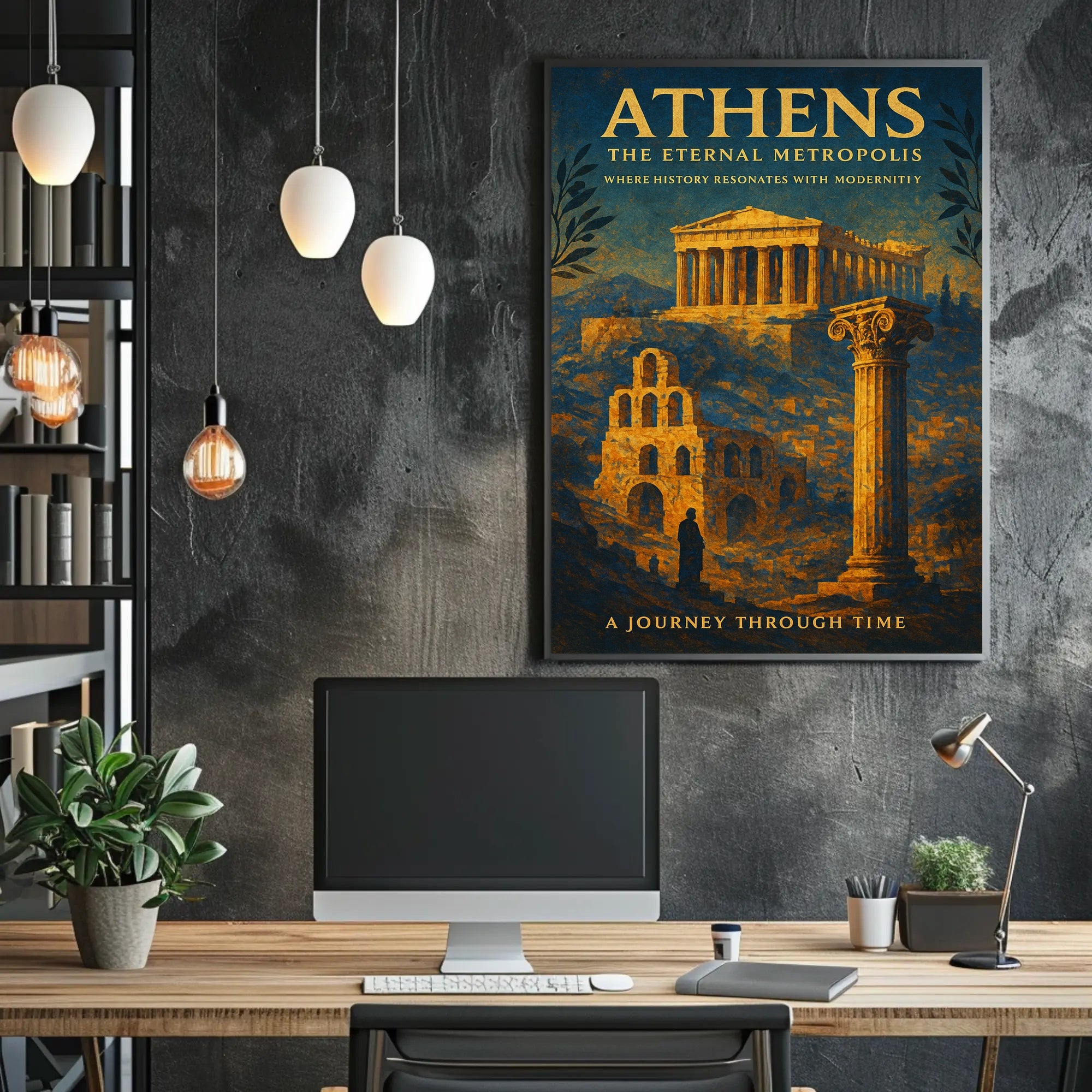 Athens Eternal Metropolis: Vintage Cultural or Heritage Poster