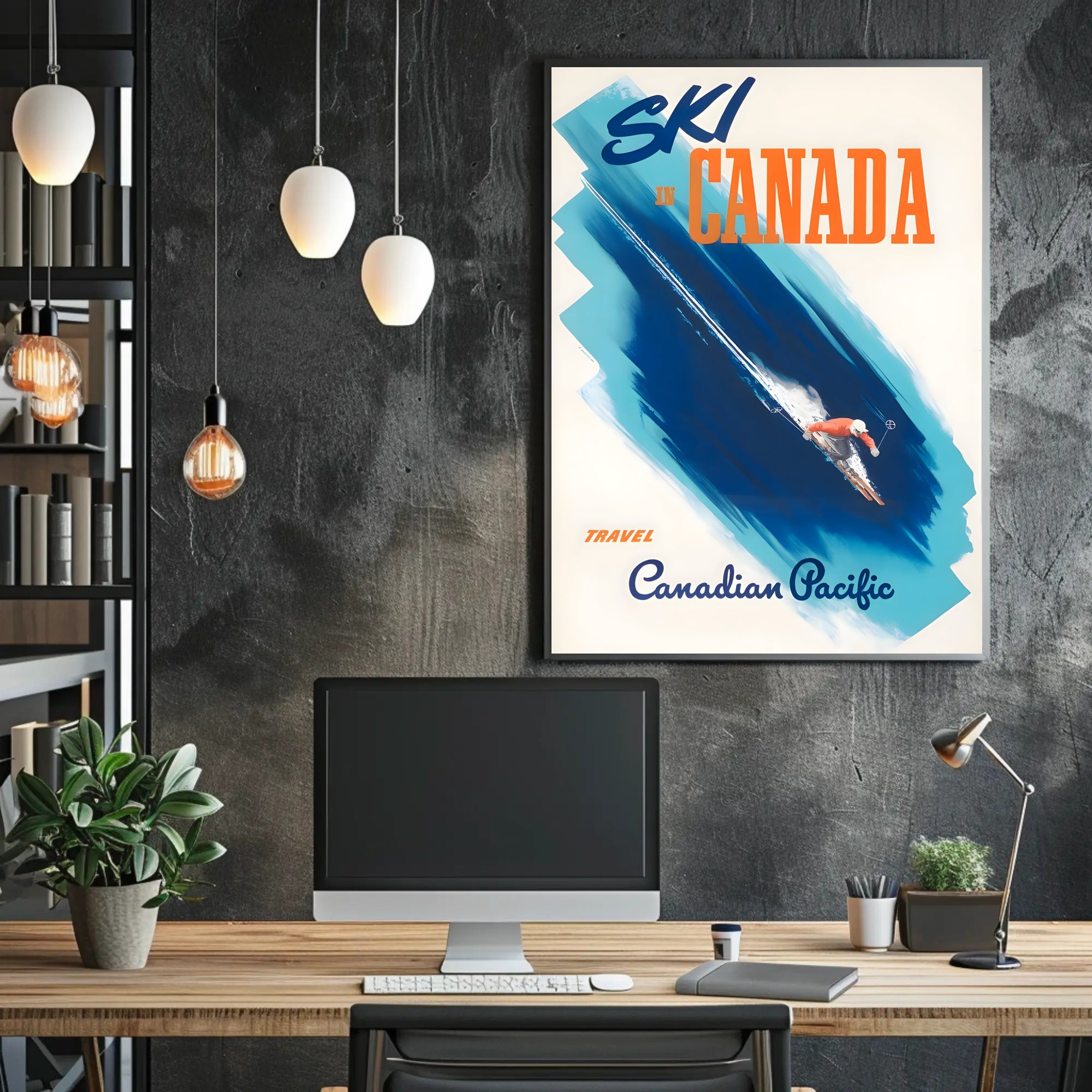 Vintage Canadian Ski Adventure Travel Poster PosterGoat