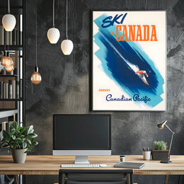 Vintage Canadian Ski Adventure Travel Poster PosterGoat