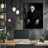 Vampire Gothic Expressionist Horror Nocturnal Stone Archway Masterpiece Vintage Cinema Noir Enigma Silhouette Poster