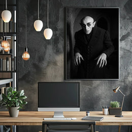 Vampire Gothic Expressionist Horror Nocturnal Stone Archway Masterpiece Vintage Cinema Noir Enigma Silhouette Poster