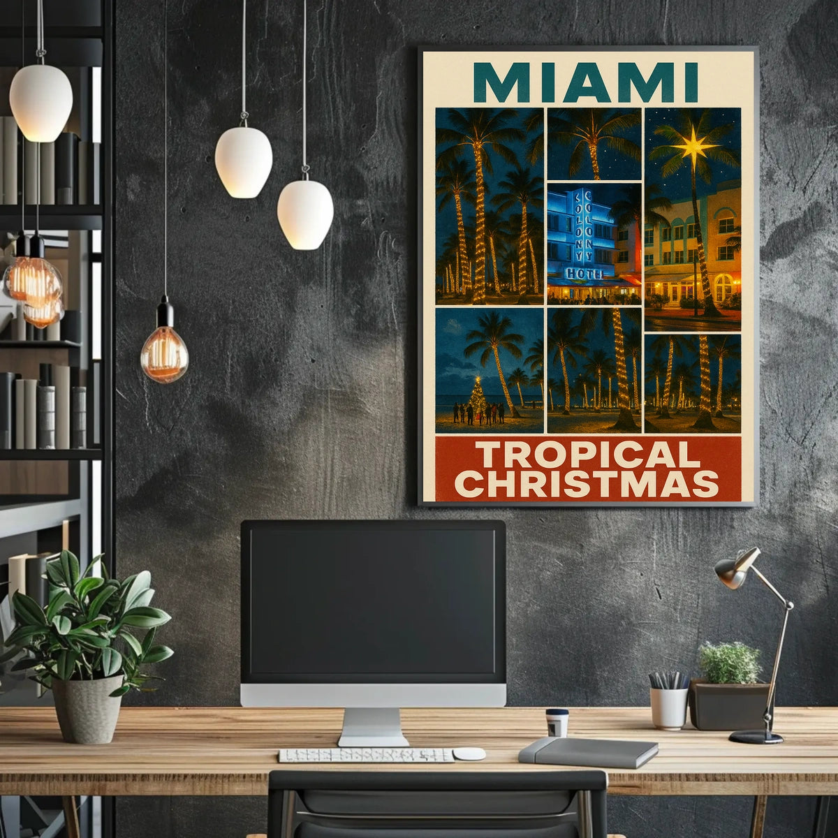 Miami Tropical Christmas Poster